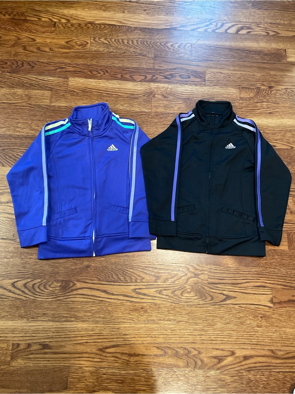 adidas Kids' Zip-Front Track Jackets in Purple and Black